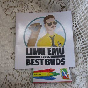 New Liberty Mutual Limu Emu & Dog Coloring Book & Crayons Best Buds